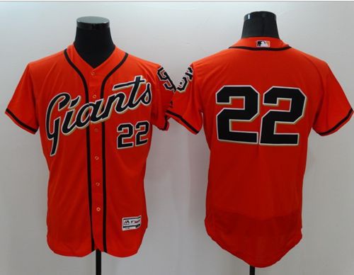 Giants #22 Will Clark Orange Flexbase Authentic Collection Stitched MLB Jersey - Click Image to Close